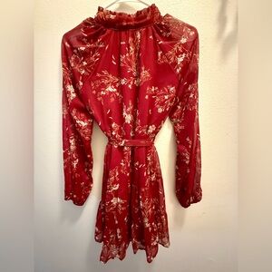 ❤️Red Floral Long Sleeve Dress❤️